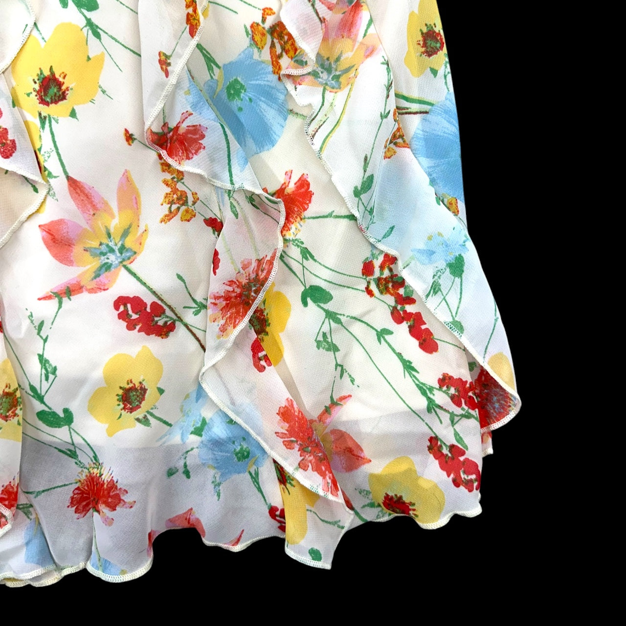 Vintage Robbie Bee Floral Ruffle Mini Dress