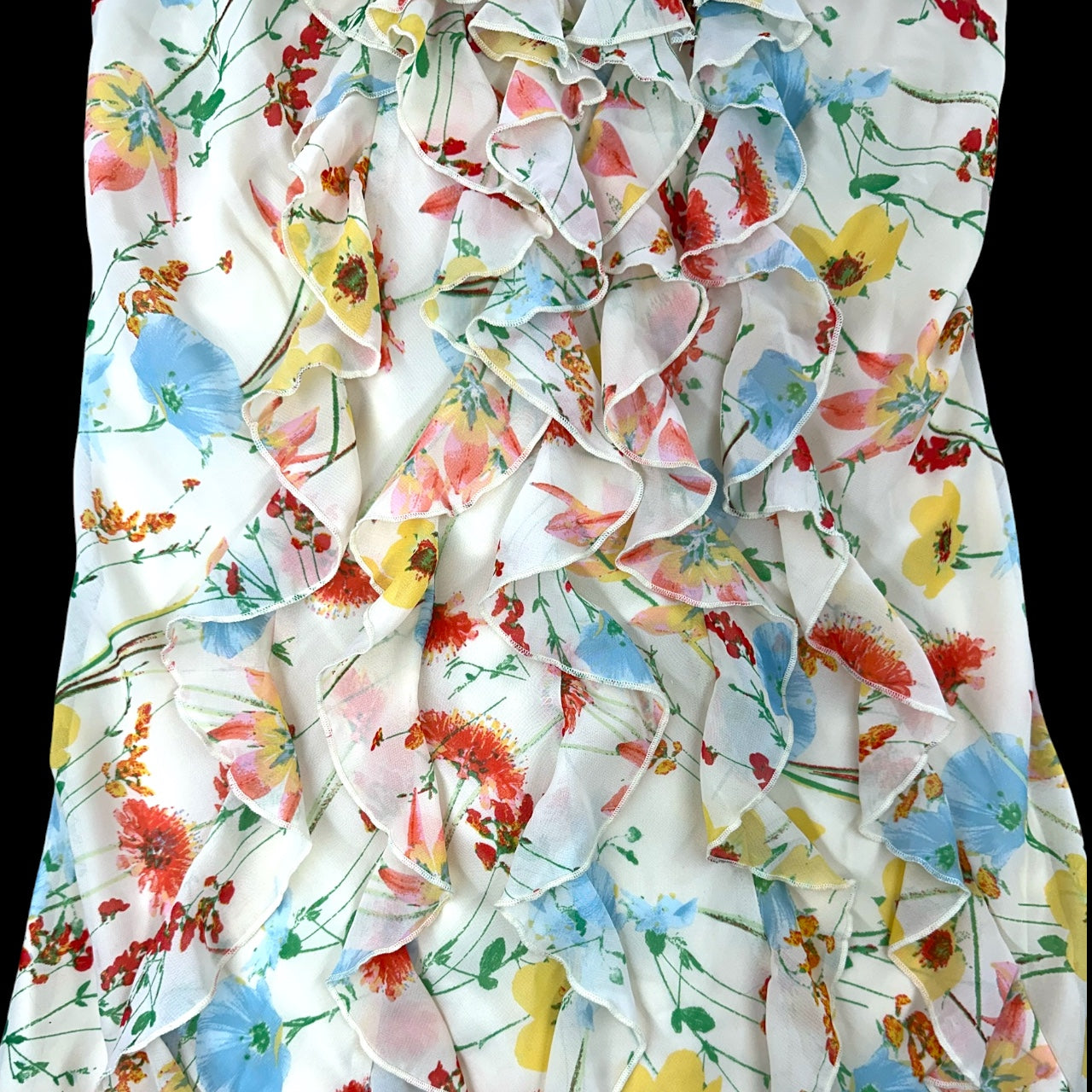 Vintage Robbie Bee Floral Ruffle Mini Dress