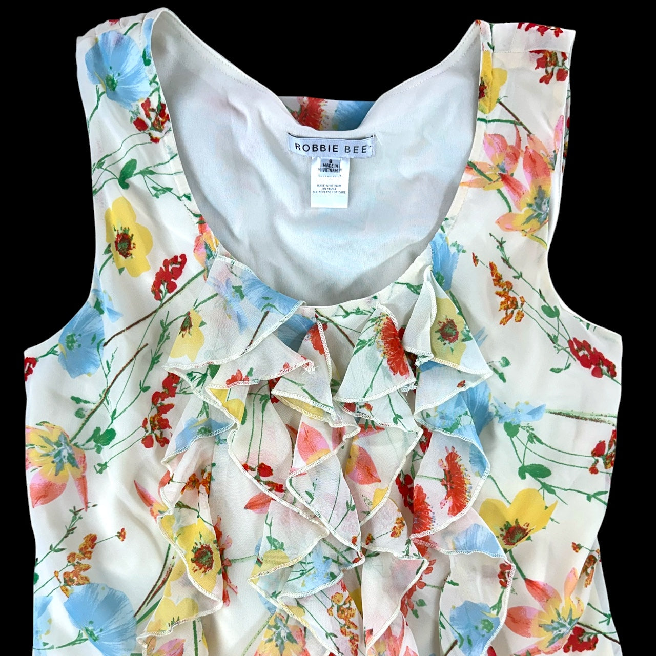 Vintage Robbie Bee Floral Ruffle Mini Dress