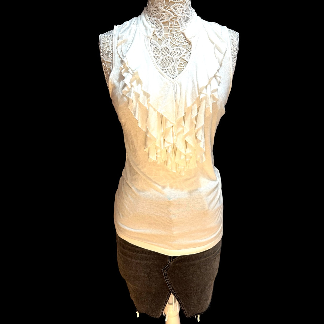 Vintage Y2K THE LIMITED Ruffle Front Tank Top
