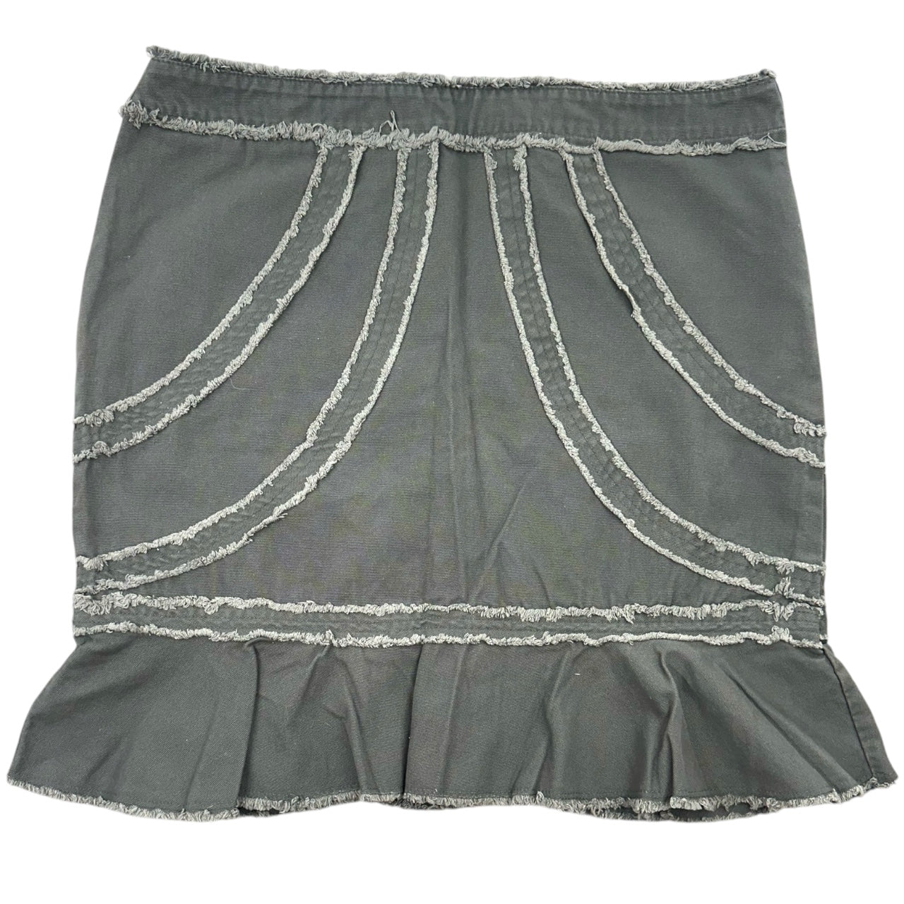 Y2K Xhilaration Grey Denim Ruffle Skirt