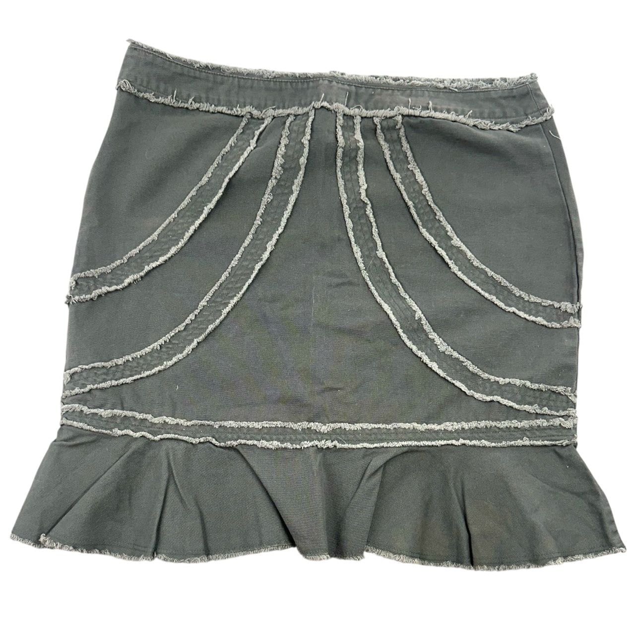 Y2K Xhilaration Grey Denim Ruffle Skirt