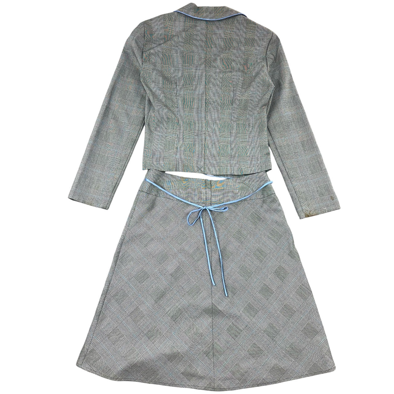 Vintage Y2K My Michelle Grey Plaid Skirt Suit