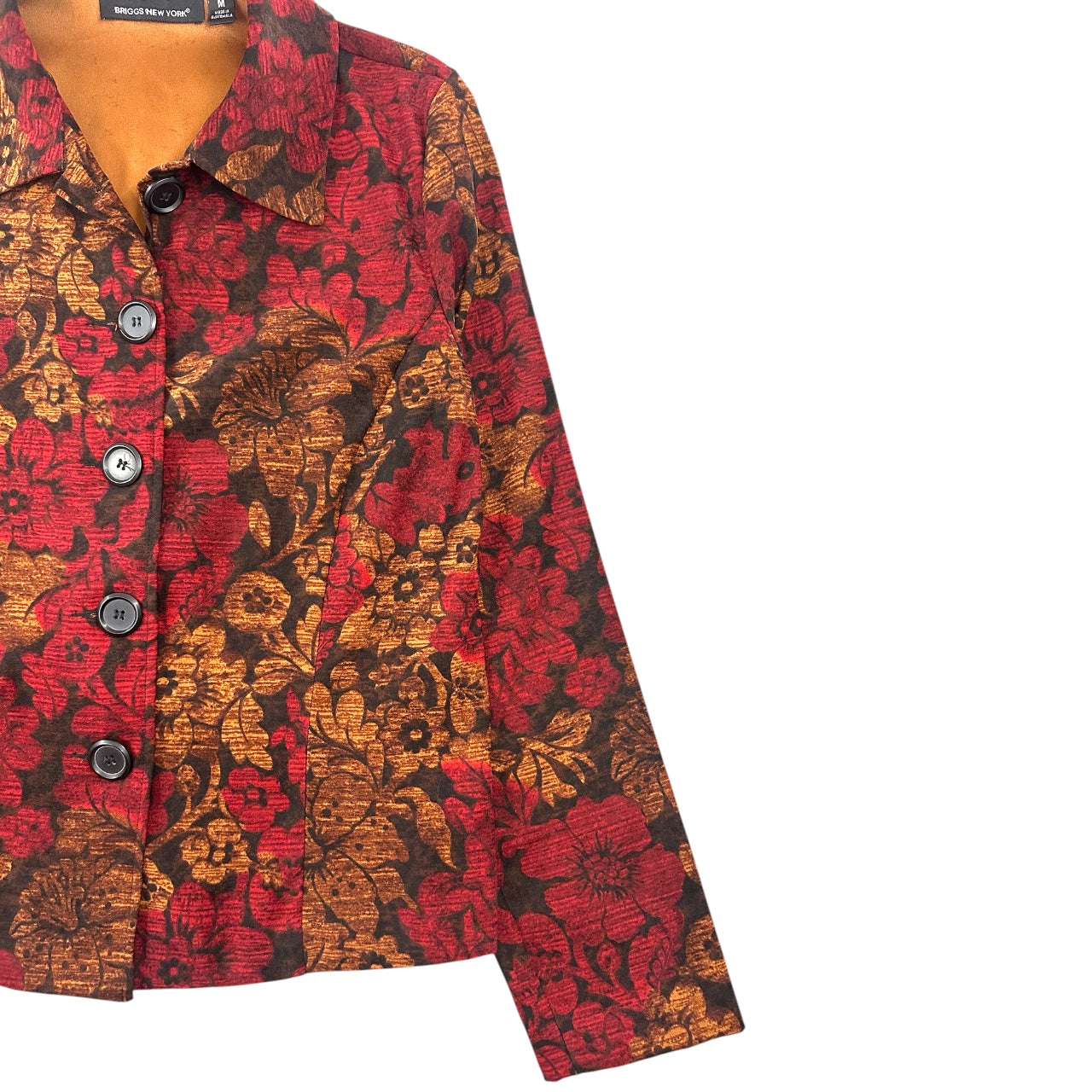 Vintage 90s Briggs New York Floral Tapestry Blazer