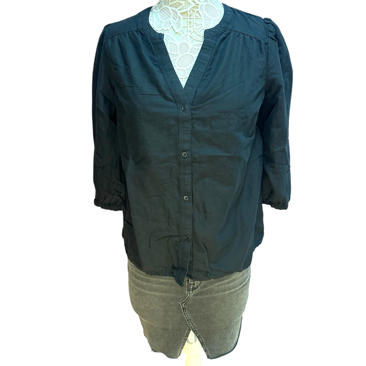 Knox Rose Boho Blouse 3/4 Puff Sleeve