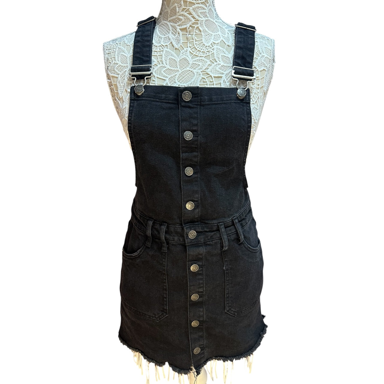 Vintage Y2K Arizona Jean Co Black Denim Overall Dress