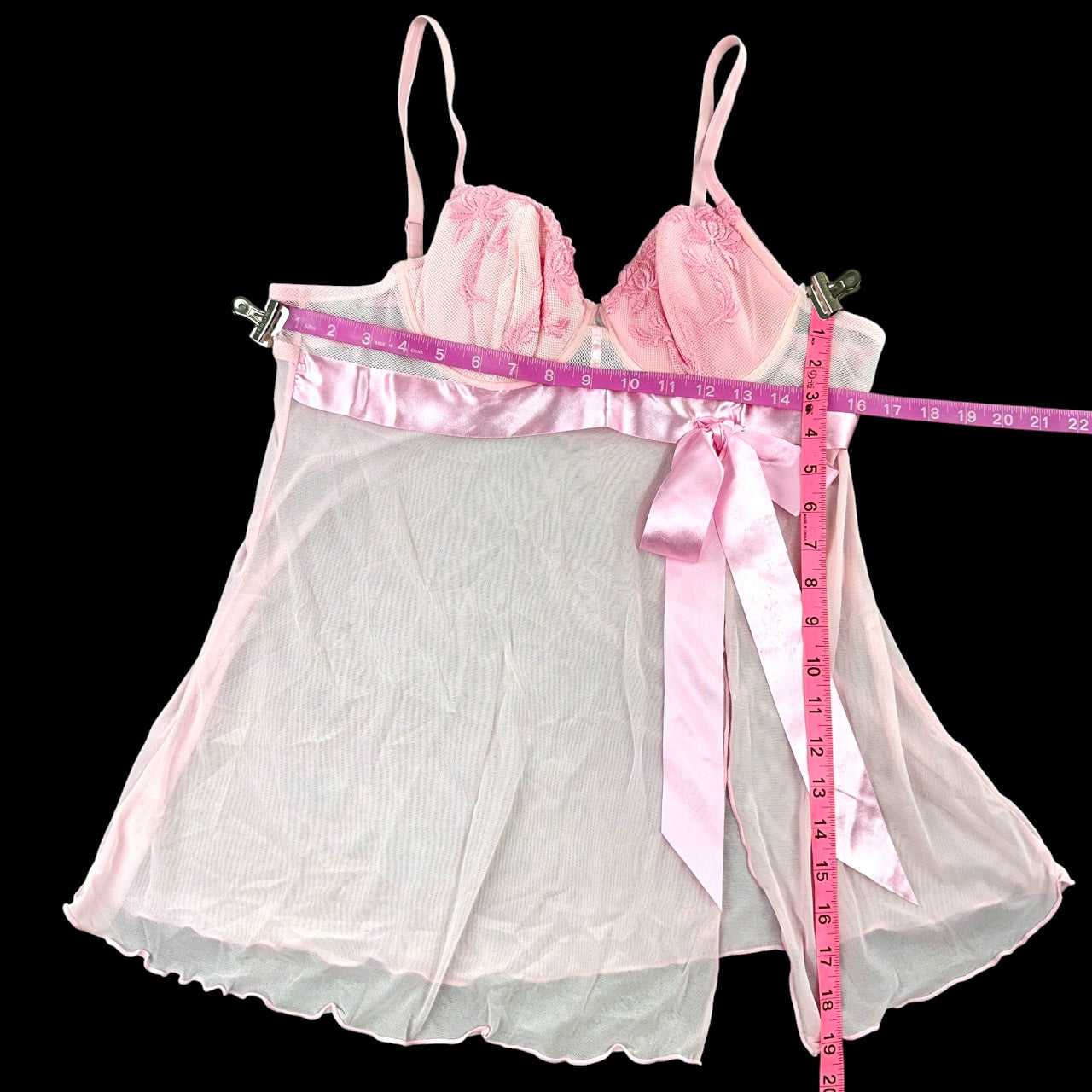 Vintage Undercover Wear Baby Pink & White Babydoll Lingerie Set