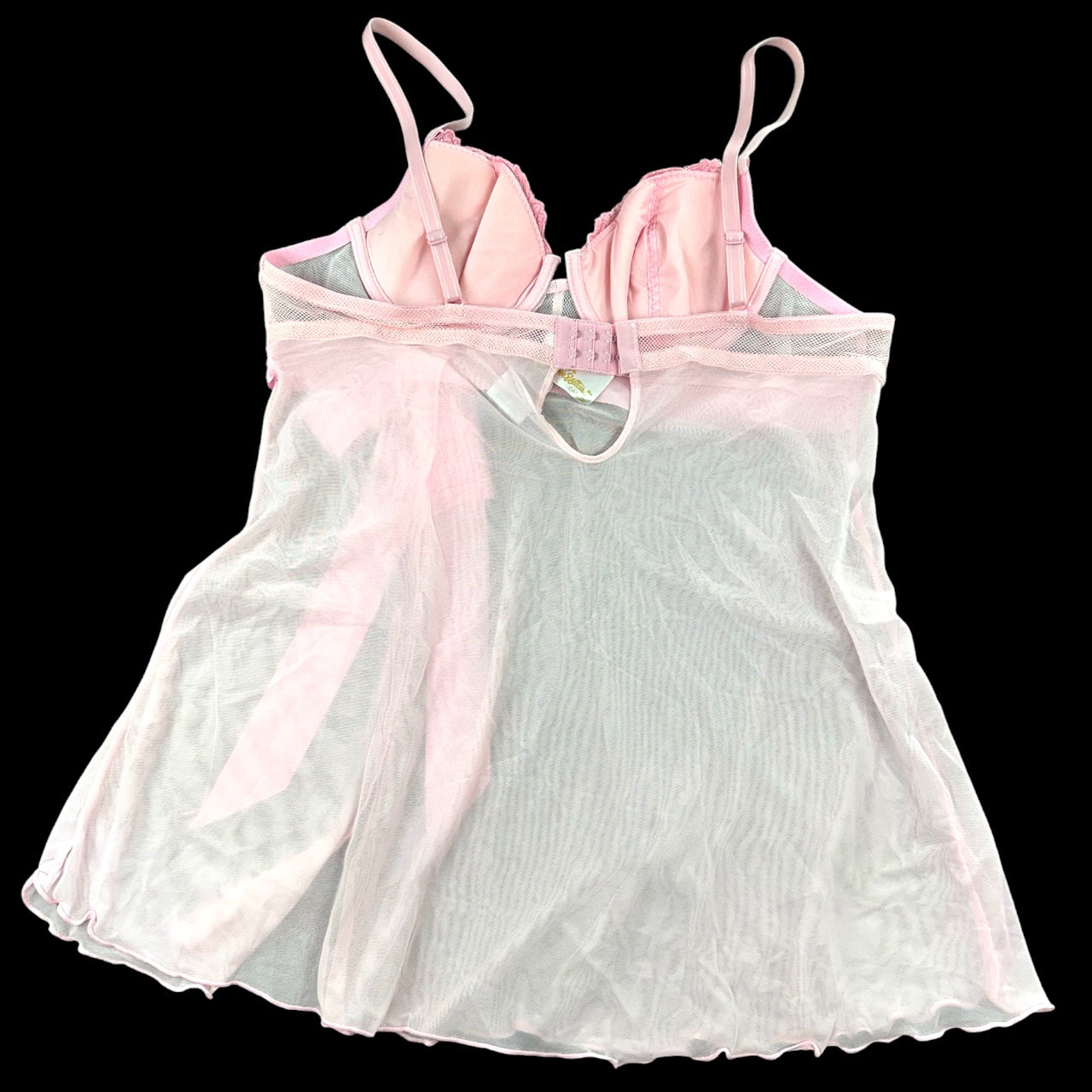 Vintage Undercover Wear Baby Pink & White Babydoll Lingerie Set