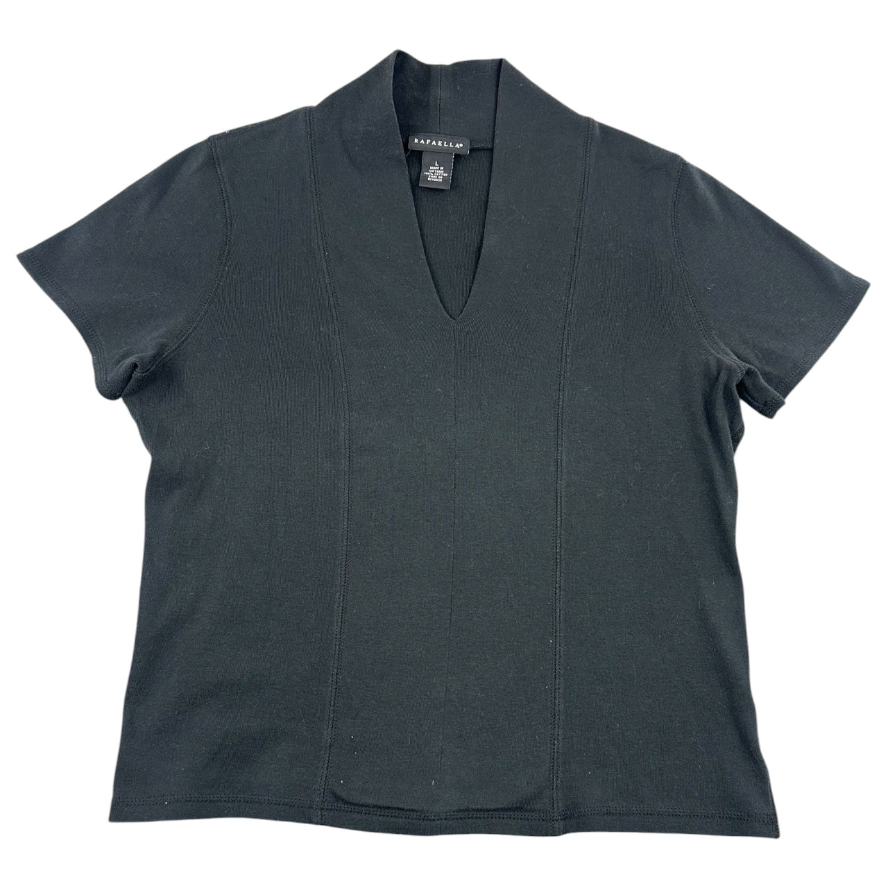 Vintage Rafaella Black V Neck Knit Top