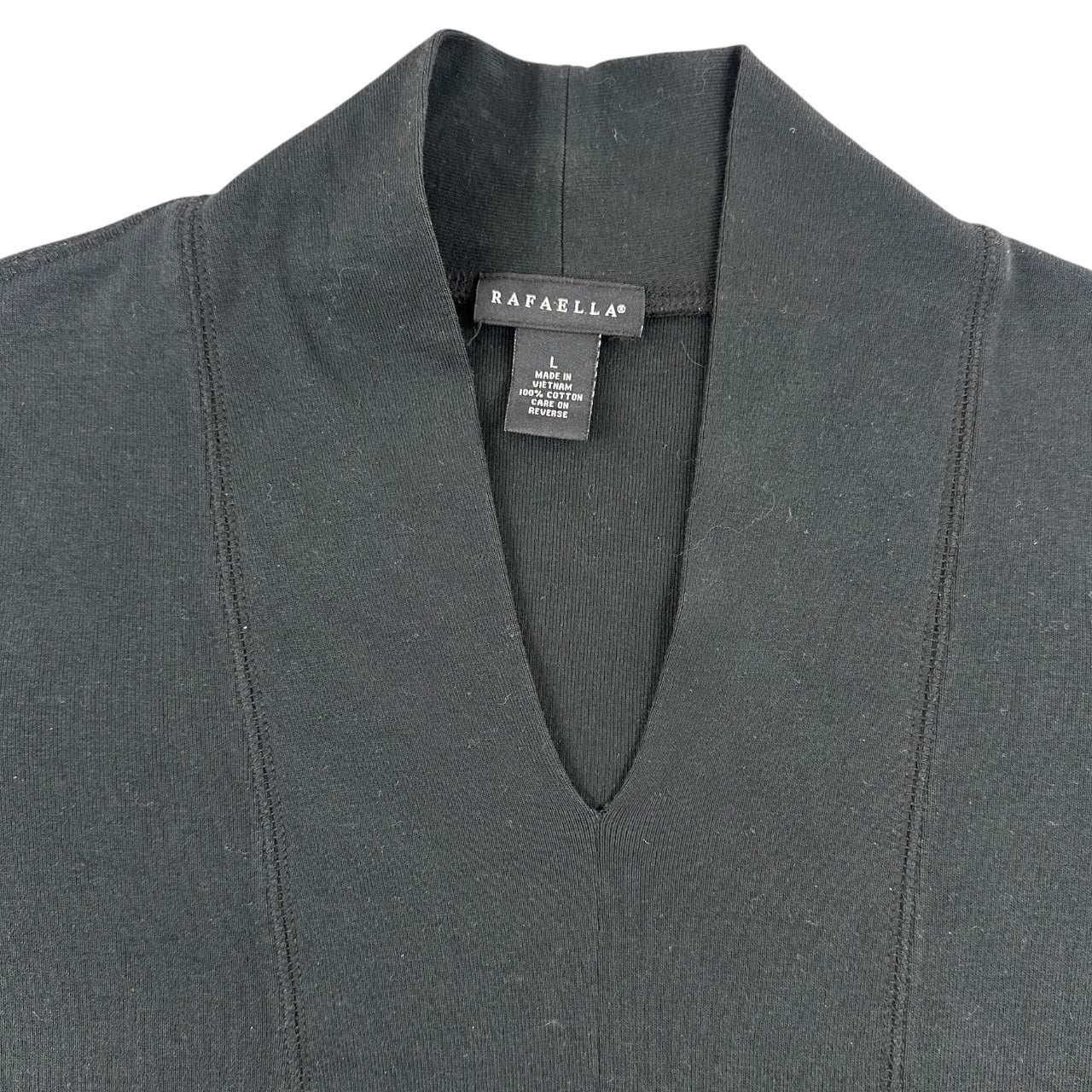 Vintage Rafaella Black V Neck Knit Top
