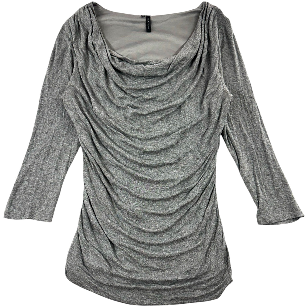 Vintage Y2K Maurices Heather Grey Cowl Neck Ruched Top