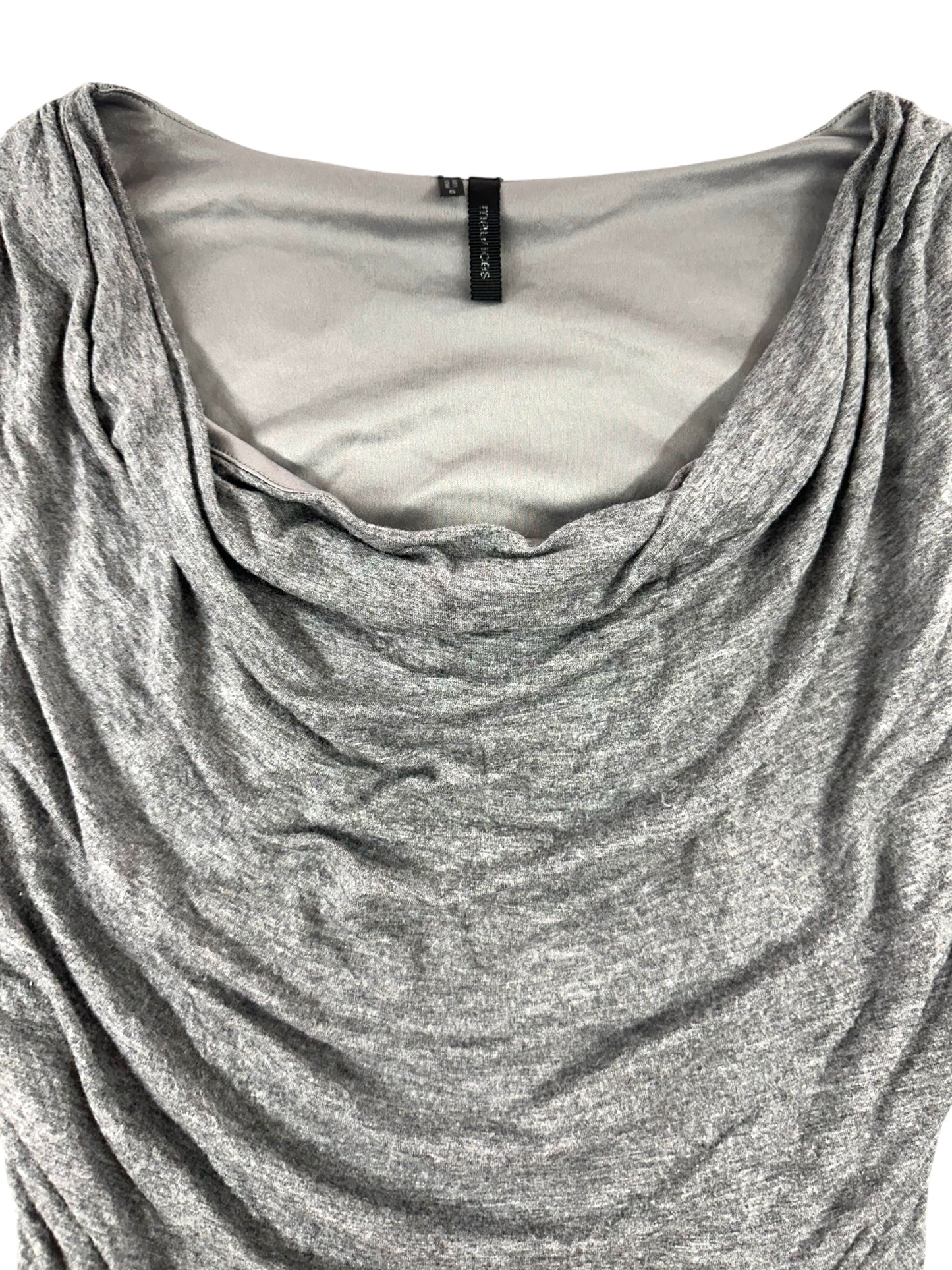 Vintage Y2K Maurices Heather Grey Cowl Neck Ruched Top