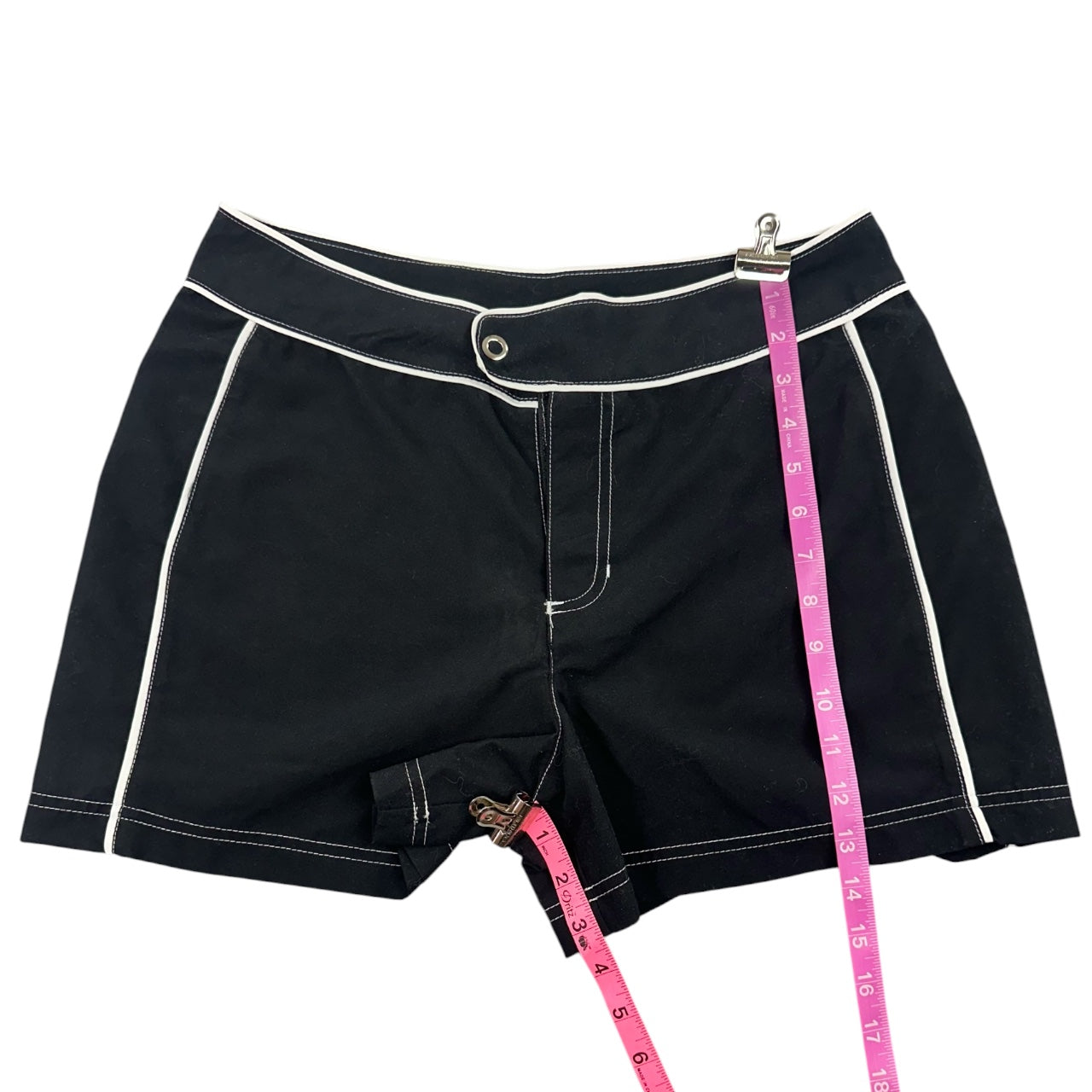 Y2K St. John's Bay Black Board Shorts with White Contrast Trim
