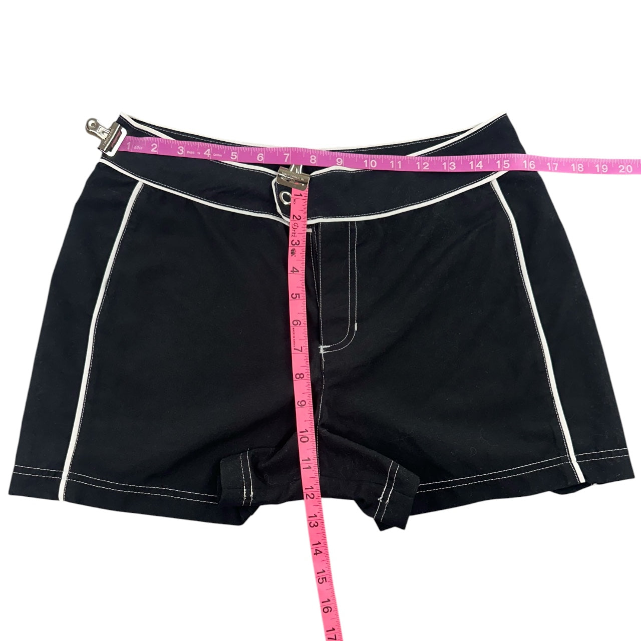 Y2K St. John's Bay Black Board Shorts with White Contrast Trim