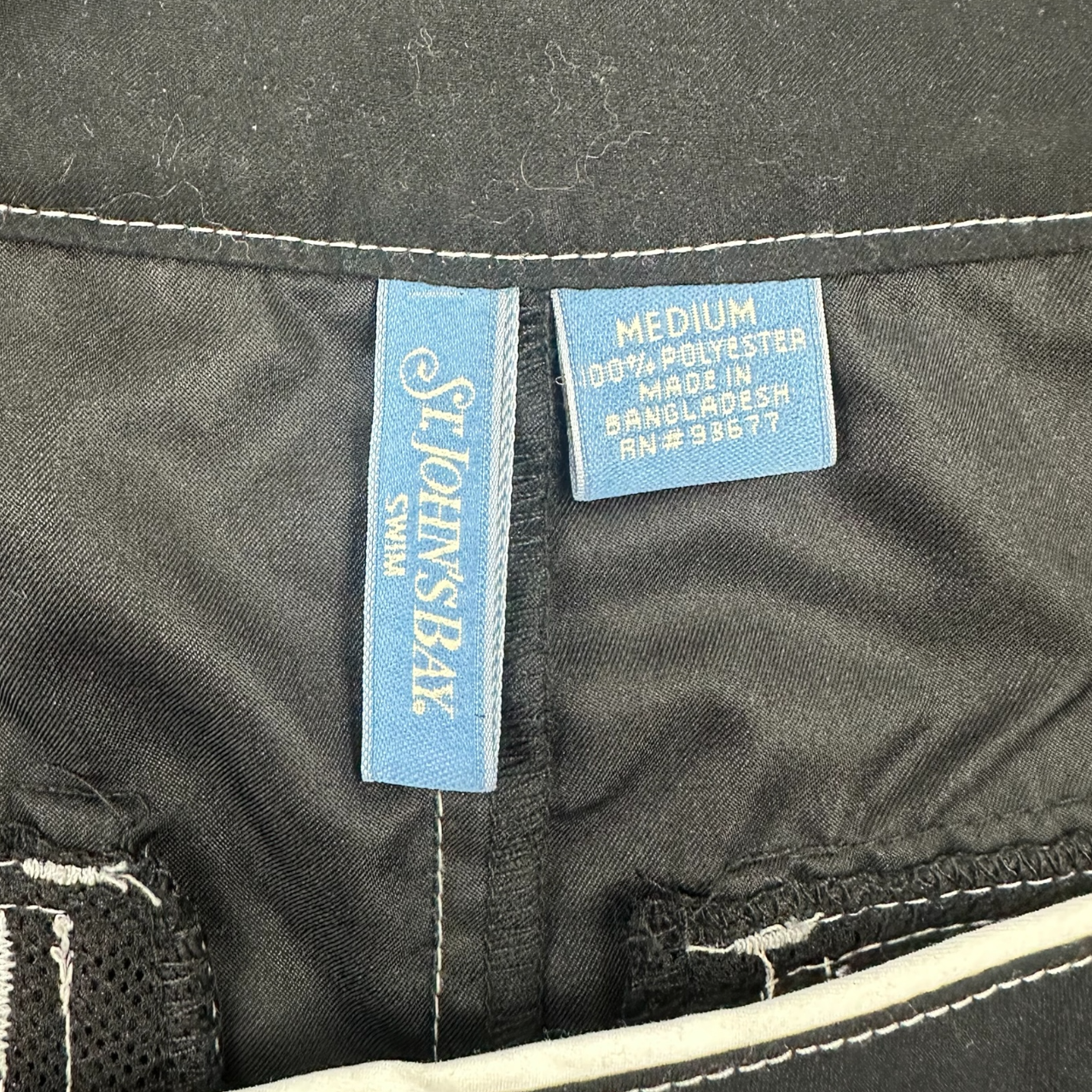 Y2K St. John's Bay Black Board Shorts with White Contrast Trim