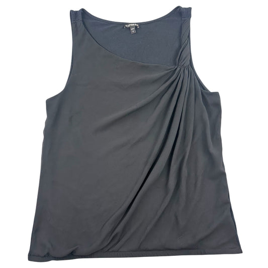 Vintage Express Black Asymmetrical Draped Knot Top