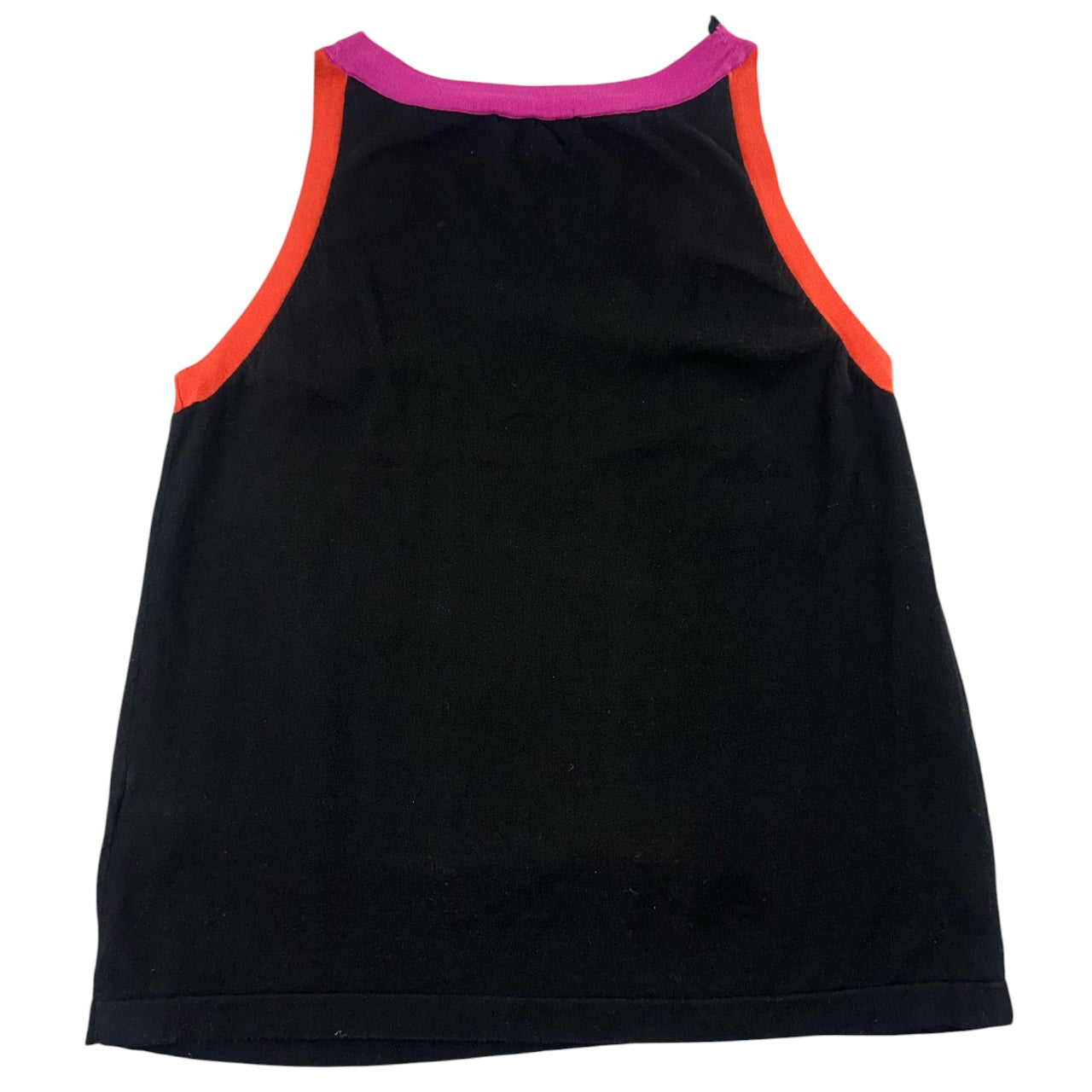 Y2K August Silk Ruffle Trim Colorblock Henley Tank Top