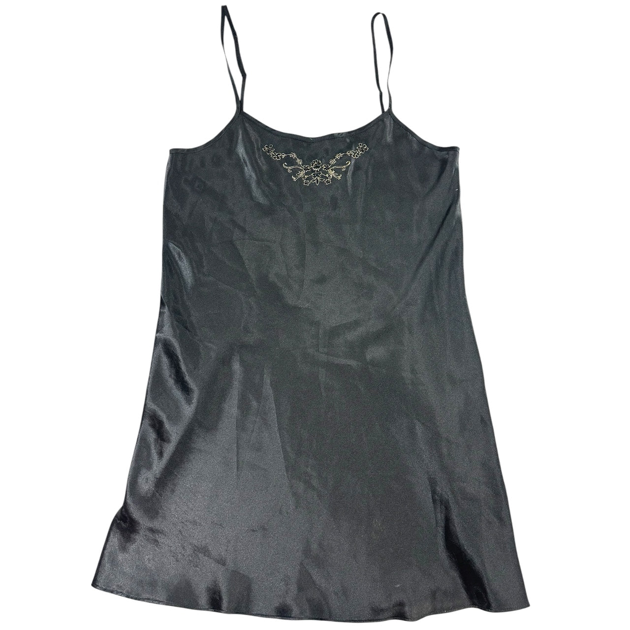 Vintage Morgan Taylor Black Satin Slip Dress