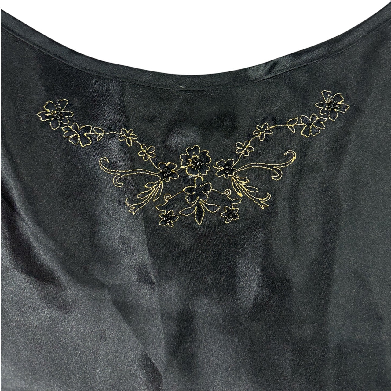 Vintage Morgan Taylor Black Satin Slip Dress