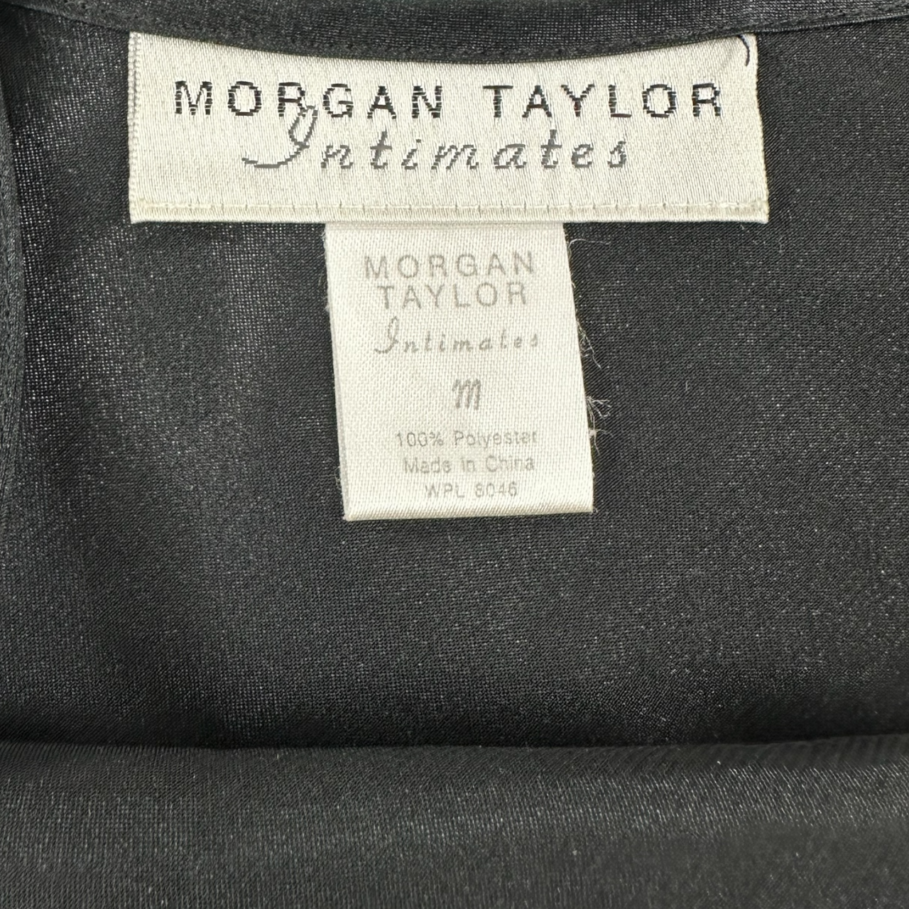 Vintage Morgan Taylor Black Satin Slip Dress