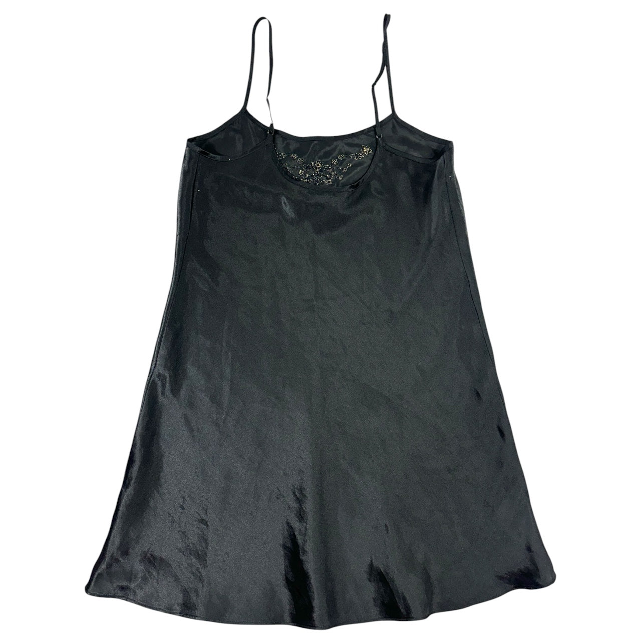 Vintage Morgan Taylor Black Satin Slip Dress