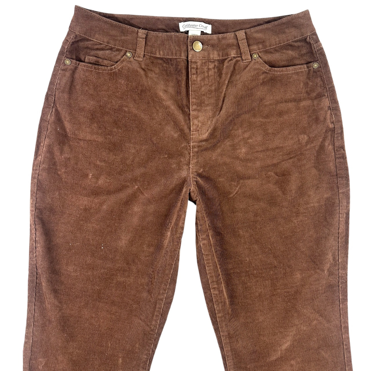Coldwater Creek High Rise Brown Corduroy Straight Leg Pants