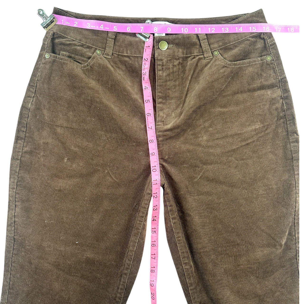 Coldwater Creek High Rise Brown Corduroy Straight Leg Pants