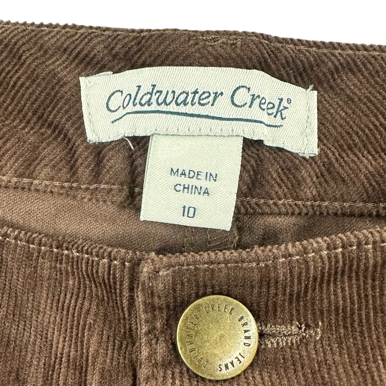 Coldwater Creek High Rise Brown Corduroy Straight Leg Pants