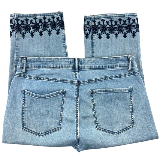 Y2K Croft & Barrow Light Wash Embroidered Hem Capris