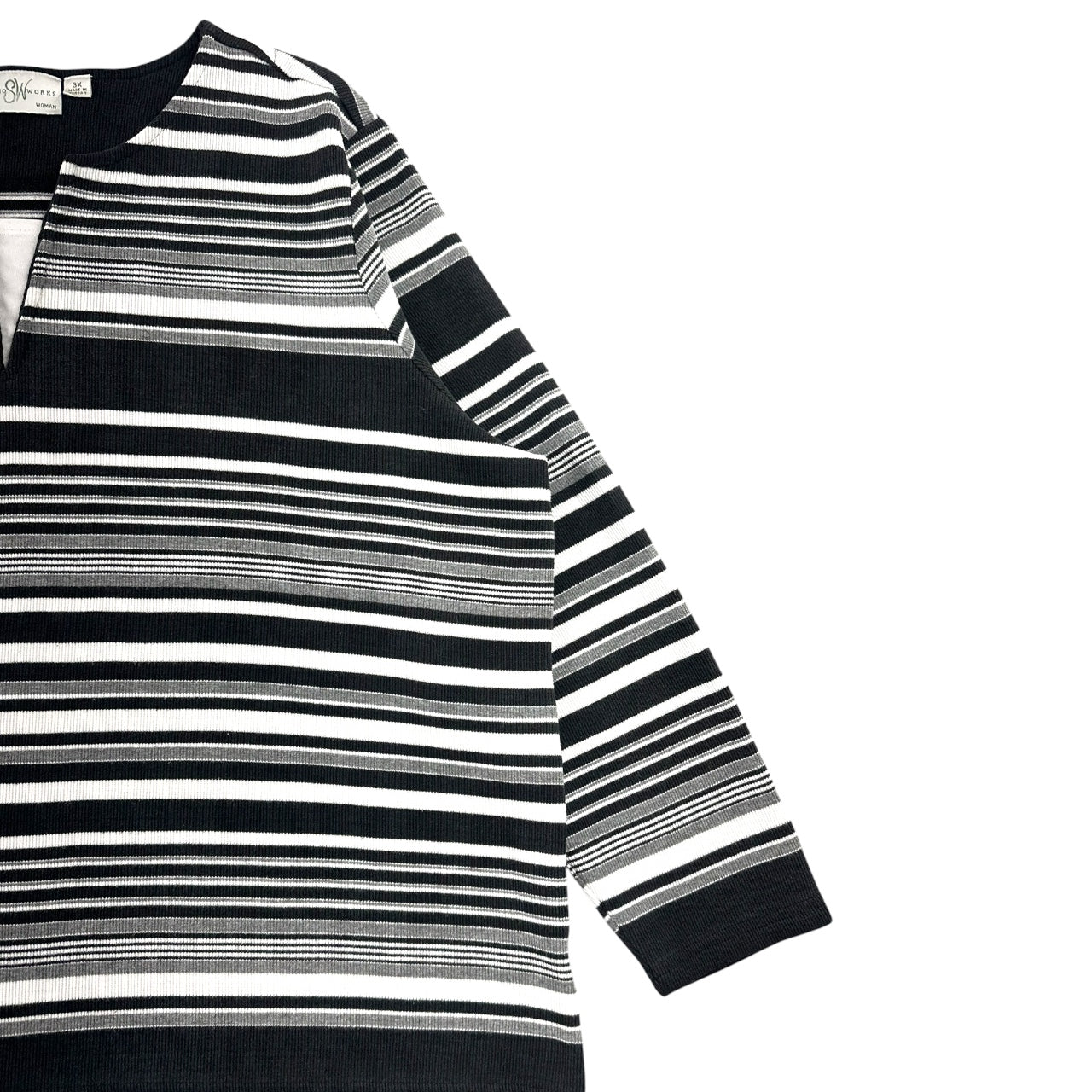 Vintage 90s Studio Works Monochrome Striped Knit Top