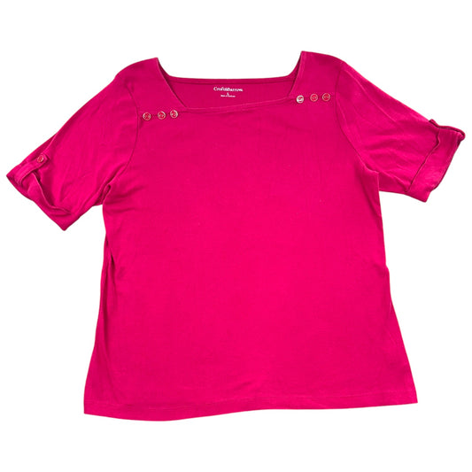 Y2K Barbie Pink Boatneck Top with Shoulder Buttons