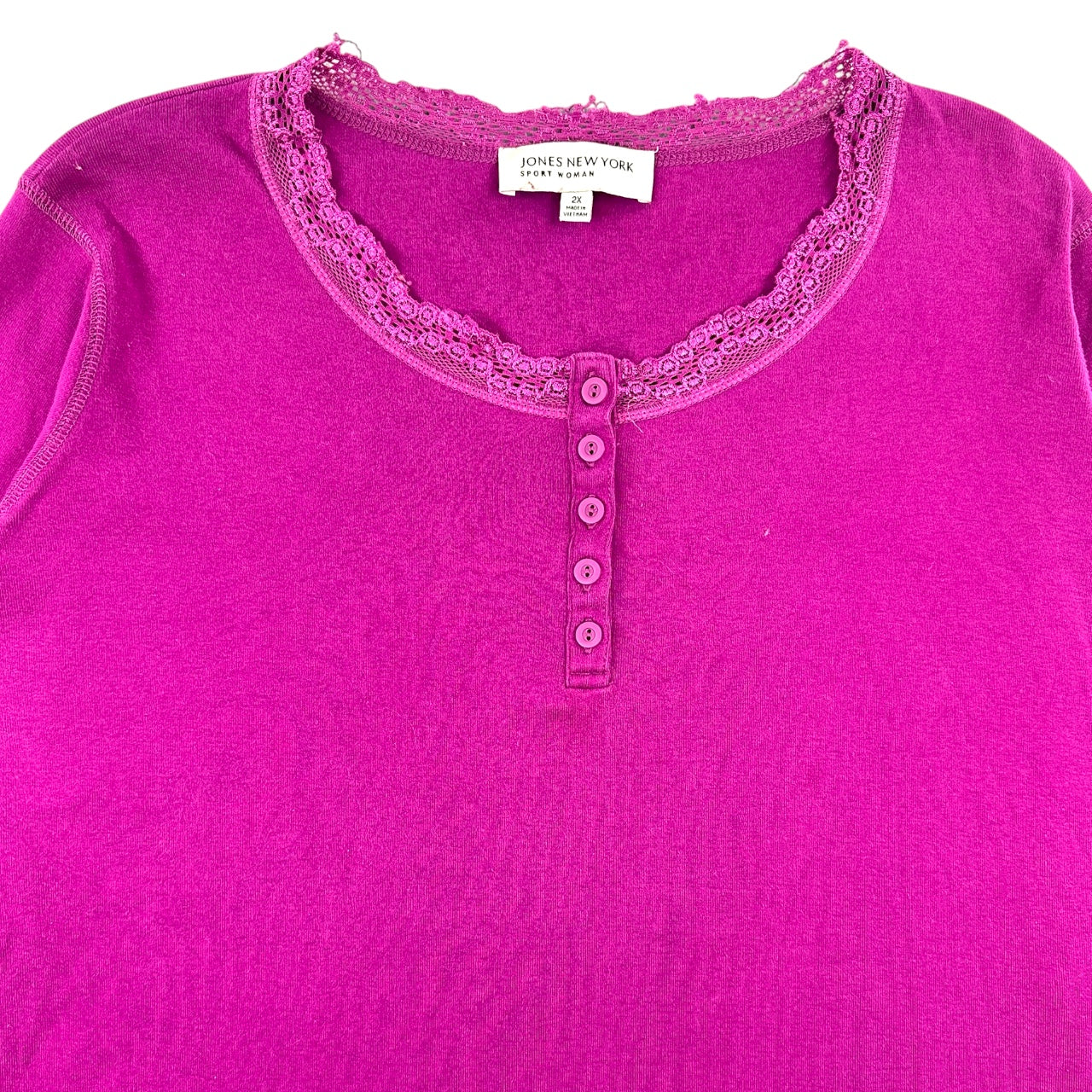 Vintage Jones New York Magenta Henley