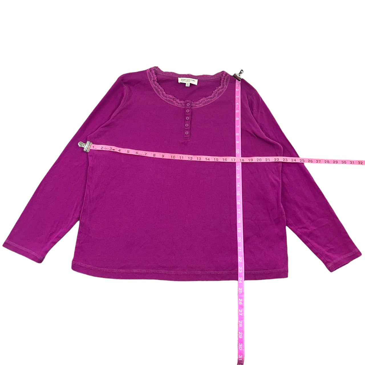 Vintage Jones New York Magenta Henley