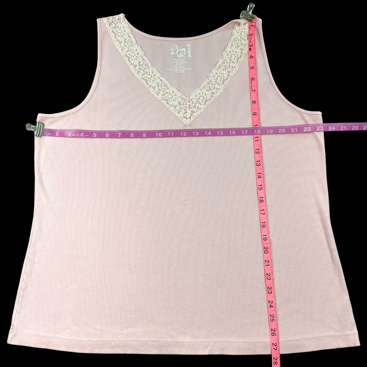 St. John's Bay "Perfect Fit" Baby Pink Lace Tank