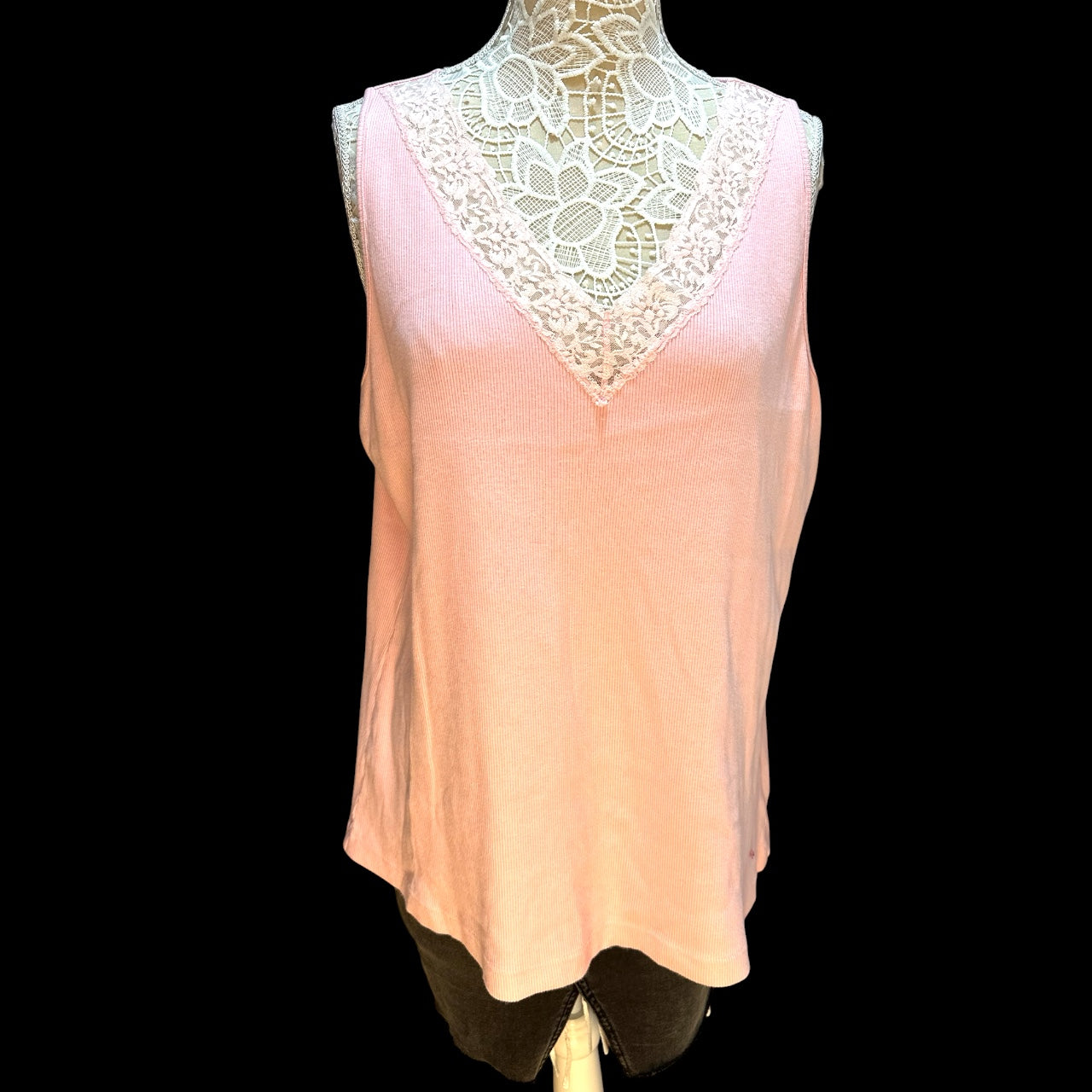 St. John's Bay "Perfect Fit" Baby Pink Lace Tank
