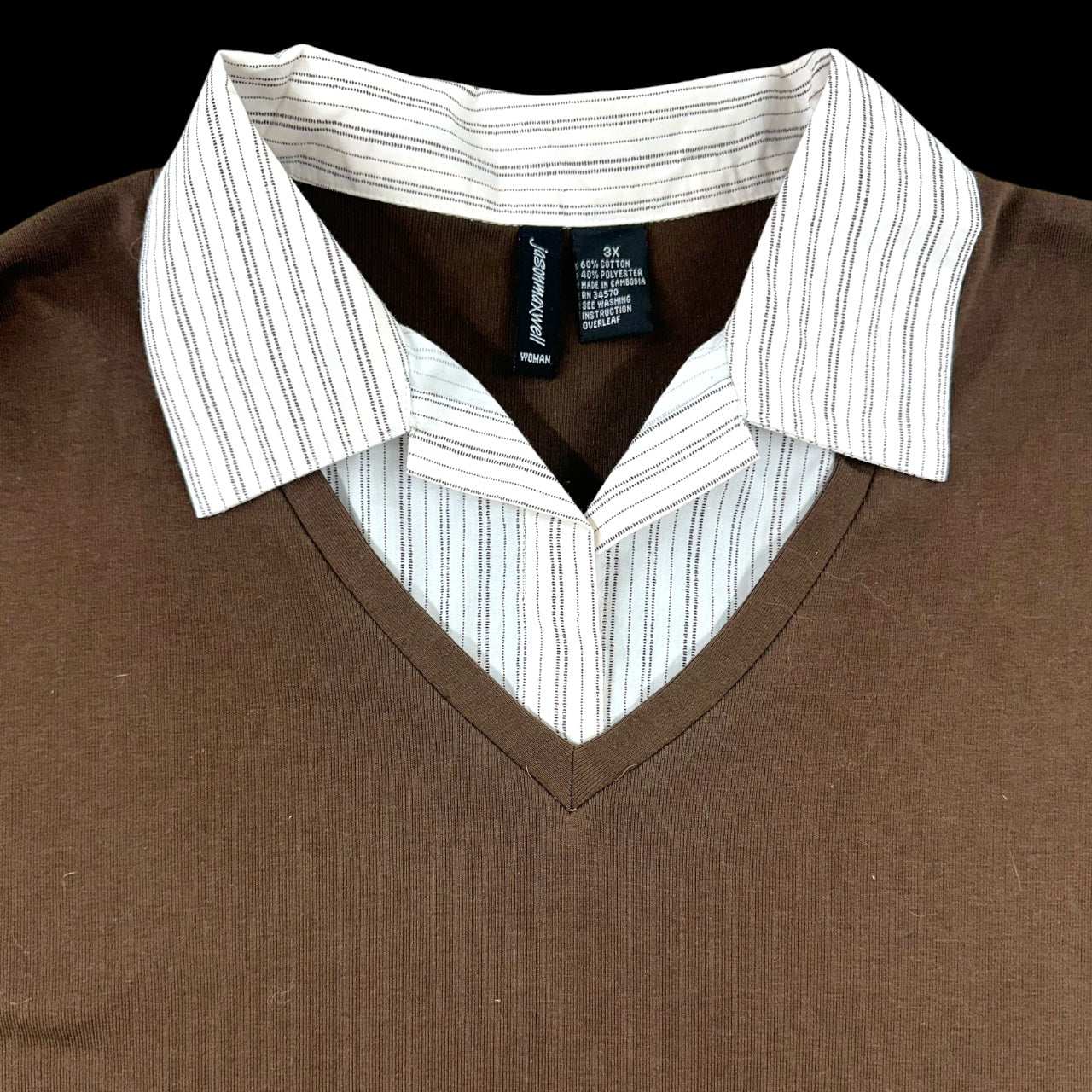 Y2K Chocolate Brown Layered Look Top