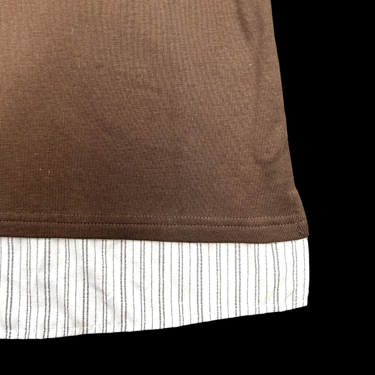 Y2K Chocolate Brown Layered Look Top