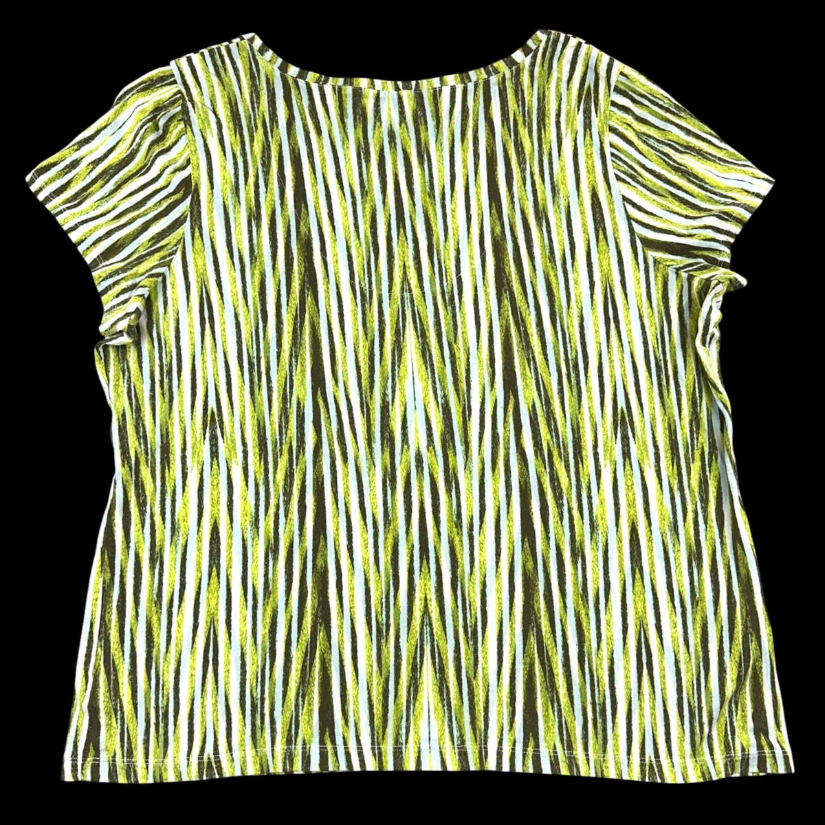 Vintage Liz Claiborne Chartreuse Geometric Knit Top