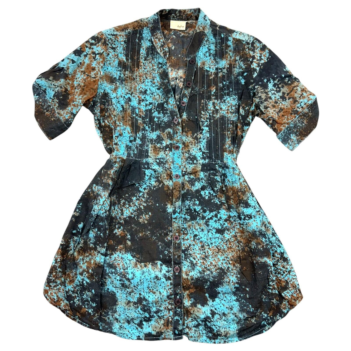 Vintage Daytrip Turquoise & Earth Tone Distressed Tunic