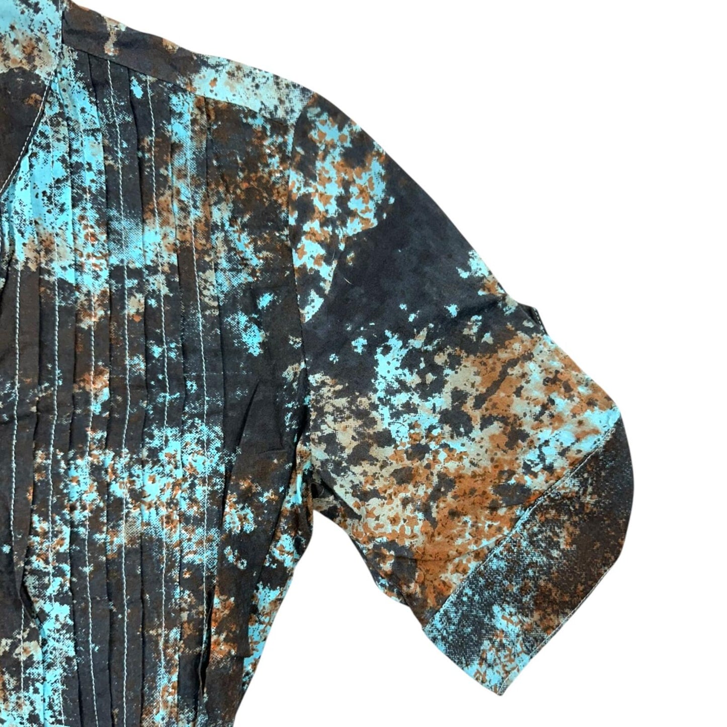 Vintage Daytrip Turquoise & Earth Tone Distressed Tunic