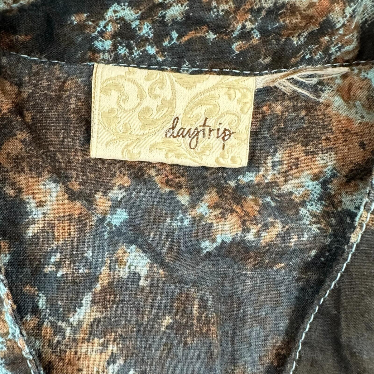 Vintage Daytrip Turquoise & Earth Tone Distressed Tunic