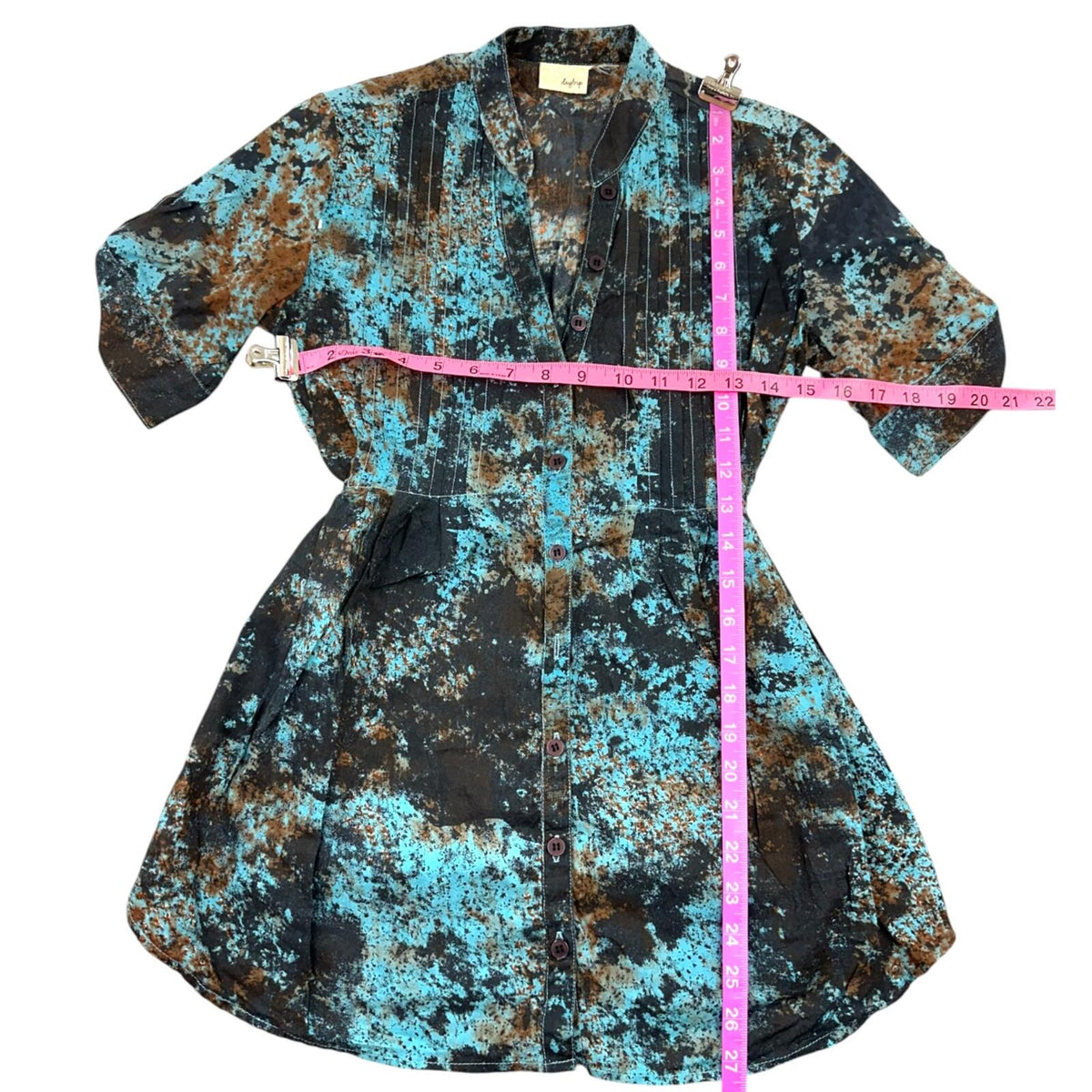 Vintage Daytrip Turquoise & Earth Tone Distressed Tunic
