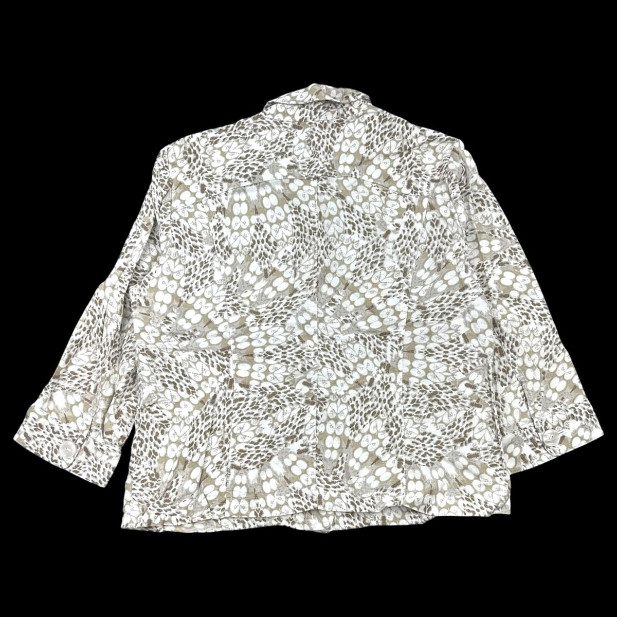 Christopher & Banks Eclectic Grandpa Shacket in Earth Tone Botanical Print