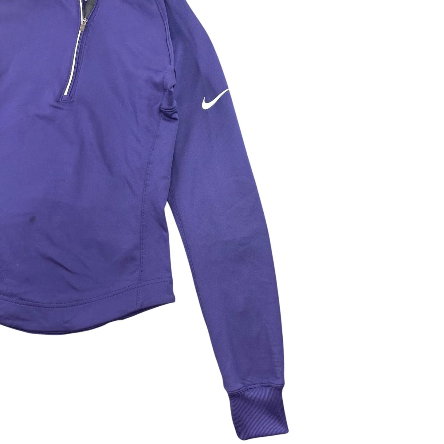 Nike Dri-FIT Purple Running Hoodie Athletic Sporty 1/4 Zip Thumb Holes