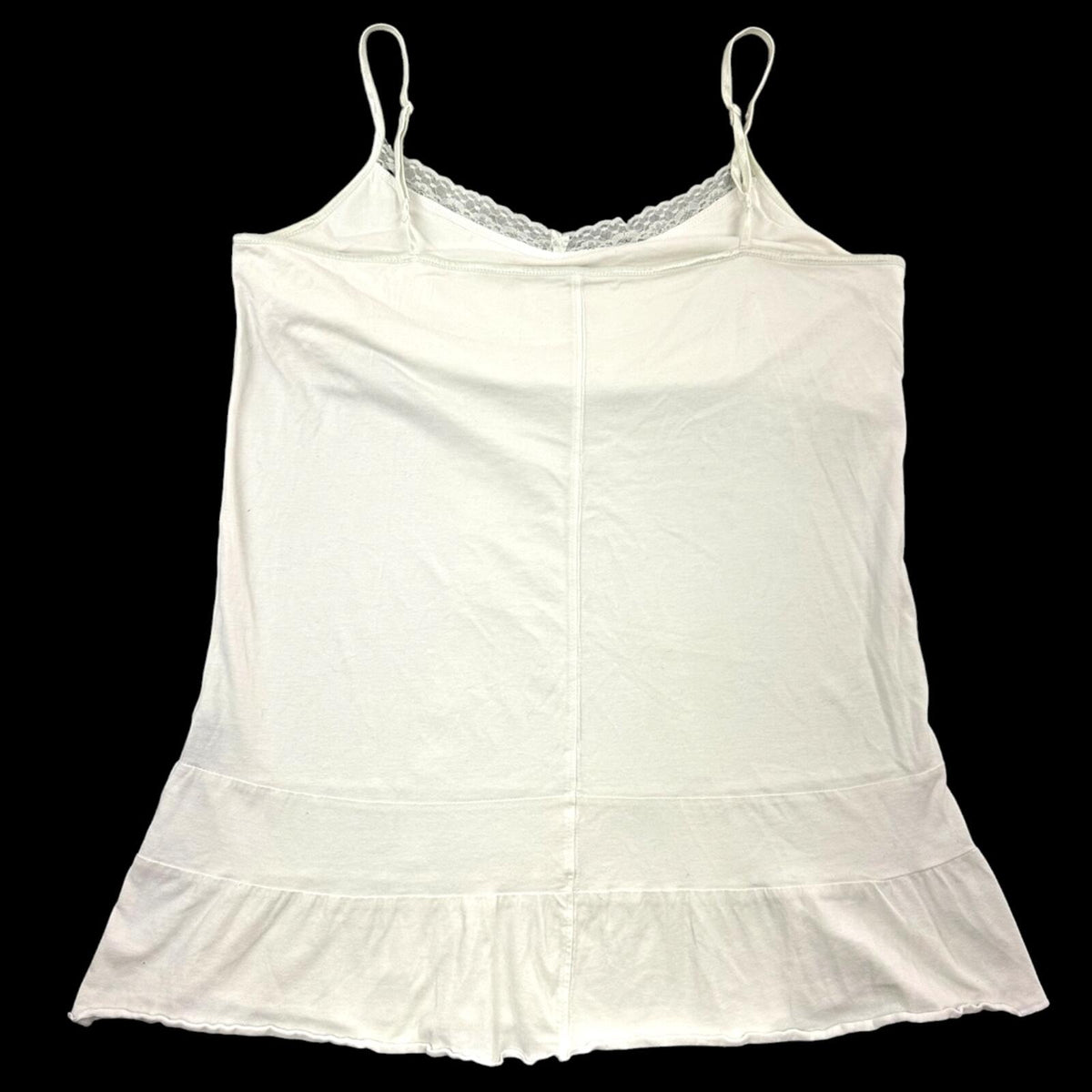 Bailey's Point White Lace Cami Top with Ruffled Hem Coquette Fairy Y2K