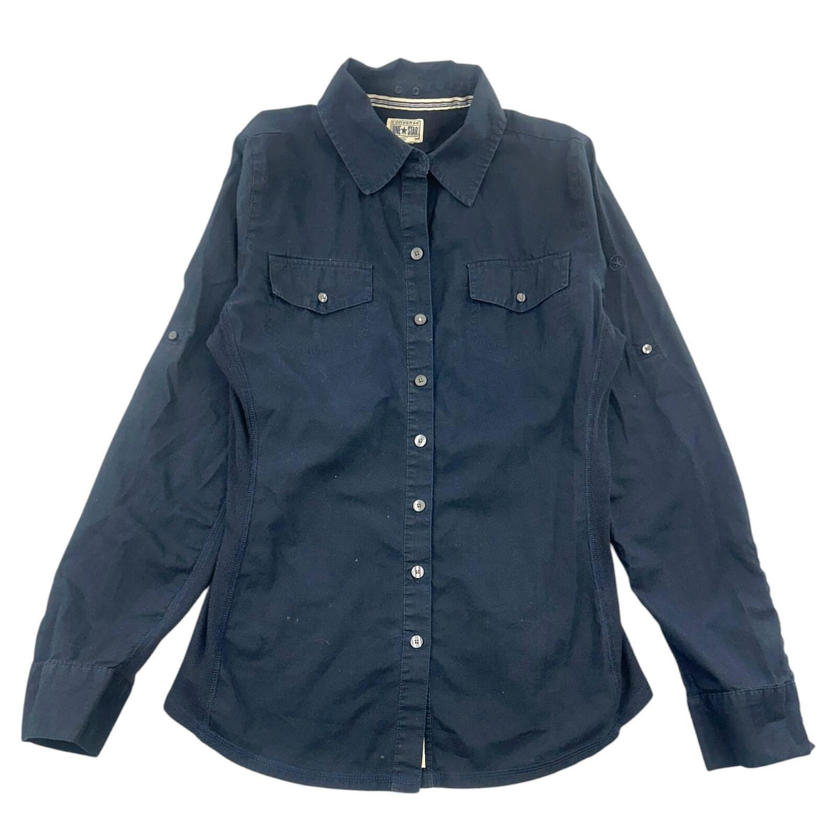 Converse One Star Black Button Up Shirt Office Siren Gorpcore