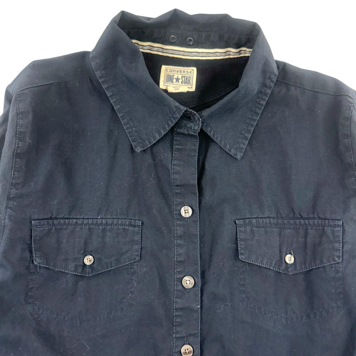 Converse One Star Black Button Up Shirt Office Siren Gorpcore