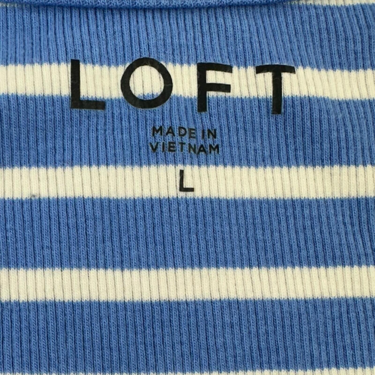 LOFT Blue and White Striped Tank Top 90s Minimalist Coastal Grandma