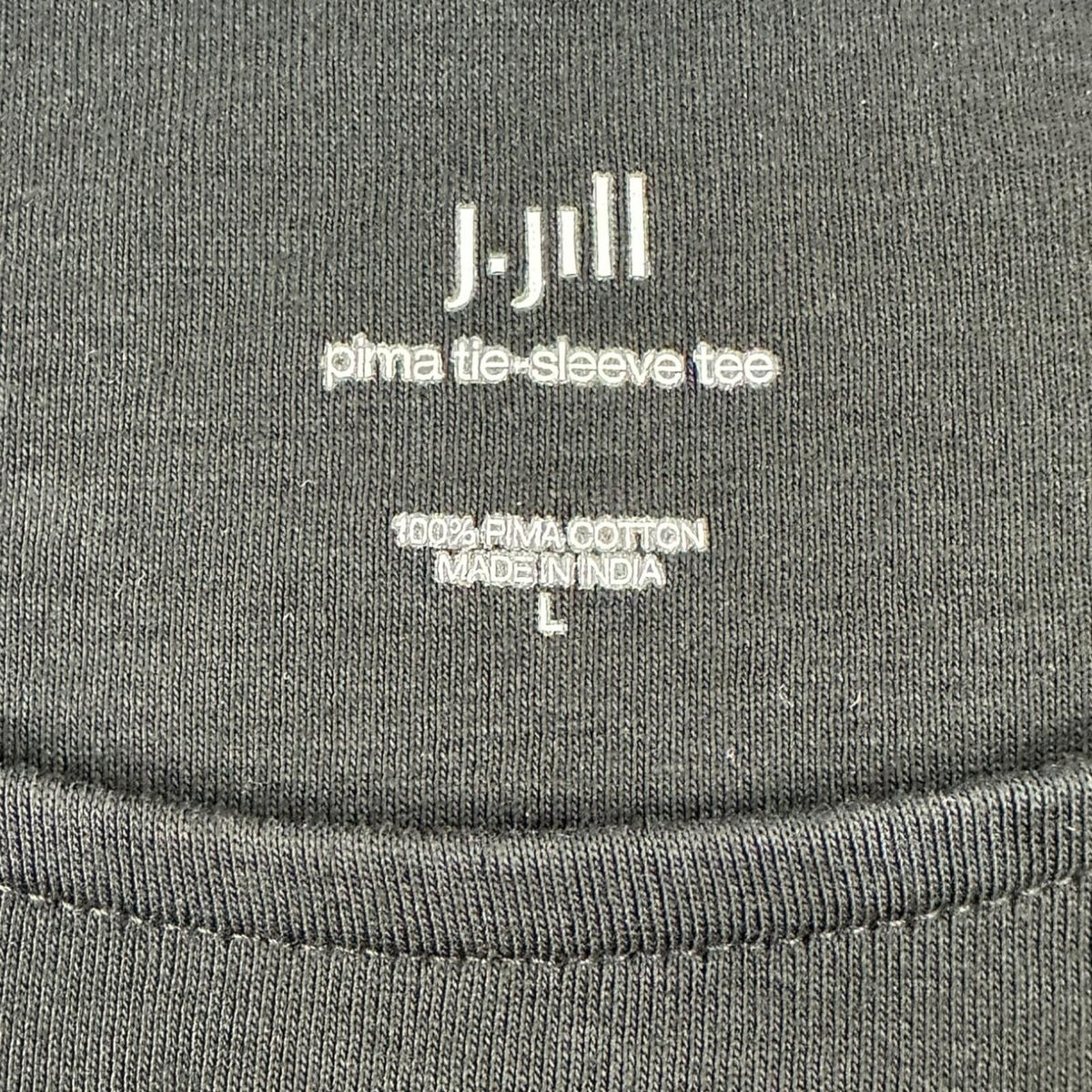 J. Jill Black Bell Sleeve Top with Silver Grommet Tie Detail