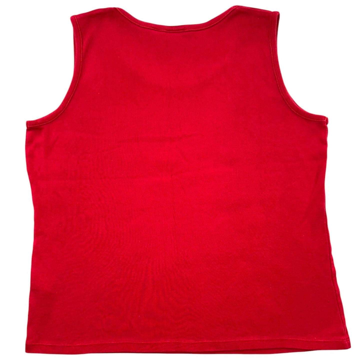 Rafaella Cherry Red Studded Neckline Sleeveless Top